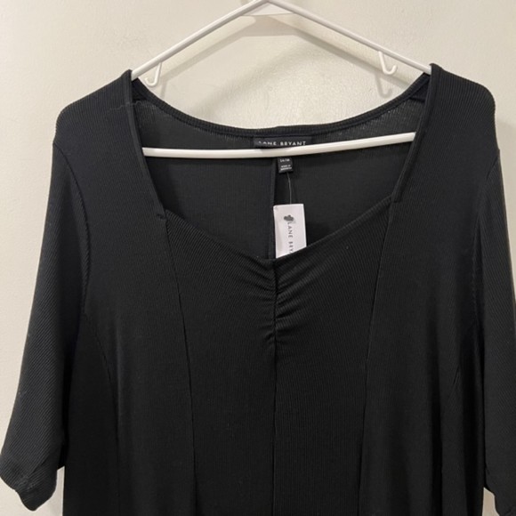 Lane Bryant Womens Black Rayon Spandex Blend Short Sleeve Midi Dress Size 14/16 - Picture 3 of 14